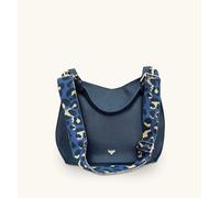 The Harriet Navy Leather Bag With Navy Leopard Strap Apatchy London Navy One Size