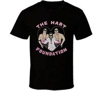 The Hart Foundation Tag Team Wrestling Men T Shirt Sport Tee Black