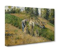 The Harvest By Camille Pissarro Canvas Print | Gallery Wrapped 30mm Frame Wall Art | 30x20 inches | Ready to Hang | Impressionist Picture | Living Room Bedroom Lounge Office