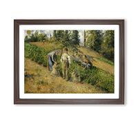 The Harvest By Camille Pissarro Classic Painting Framed Print | A3 Walnut Framed Wall Art | Ready to Hang | Classic Historical Picture | Living Room Bedroom Lounge Office