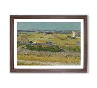 The Harvest by Vincent Van Gogh Framed Print | A2 Walnut Framed Wall Art | Ready to Hang | Modern Historical Picture | Living Room Bedroom Lounge Office