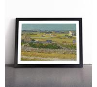 The Harvest By Vincent Van Gogh Framed Wall Art Picture Print - Canvas Painting - Modern Home Décor Poster - Ready to Hang for Living Room Bedroom Kitchen - Black A4 (27 x 36 cm)