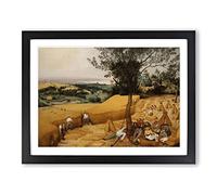 The Harvesters By Pieter Bruegel The Elder Classic Painting Framed Wall Art Print, Ready to Hang Picture for Living Room Bedroom Home Office Décor, Black A2 (64 x 46 cm)