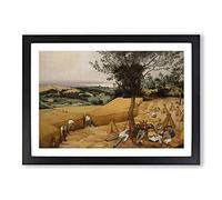 The Harvesters by Pieter Bruegel The Elder Framed Wall Art Print A2 Black