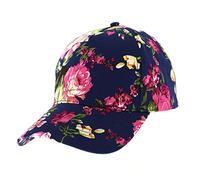 The Hat Company Ladies Floral Adjustable Baseball Cap Choice of Colours (Navy (1651)), One Size