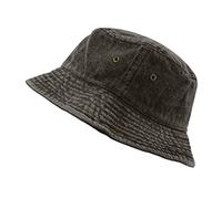 The Hat Depot Bucket Hat - Unisex 100% Cotton & Denim UPF 50 Packable Summer Travel Beach Sun Hat, 2. Black Denim, S/M