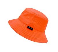 The Hat Depot Youth Kids Washed Cotton & Lightweight Nylon Packable Bucket Travel Hat Cap, 2. Lightweight - Neon Orange, 7-10 Years