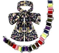 The Hatter Bow Tie Printed Scarf and Colorful Spools Bandolier Set,Hatter Accessories for Halloween Costume Party Cosplay Multi