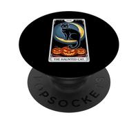 The Haunted Cat Halloween Tarot Card Costume Kitten Lover PopSockets Adhesive PopGrip