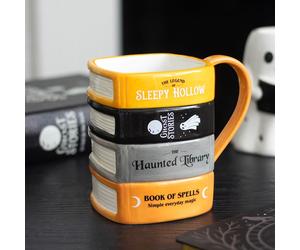 The Haunted Library Book Stack Mug Ceramic Halloween Tea Coffee Cup Novelty Gift