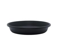 The HC Companies 10 Inch Round Plastic Classic Plant Saucer - Indoor Outdoor Plant Trays for Pots - 10.75"x10.75"x1.75" Black
