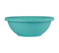 The HC Companies 15.5 Inch Large Garden Bowl Planter - Shallow Plant Pot with Drainage Plug for Indoor Outdoor Flowers, Herbs, Teal