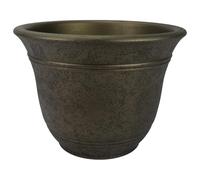 The HC Companies 7.5 Inch Sierra Round Self Watering Planter - Weather Resistant Plastic Resin Flower Garden Plant Pot Container, Celtic Bronze
