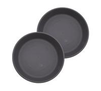 The HC Companies Flower Pot Saucers - Plastic Plant Saucer for Outdoors & Indoors - Traditional Design Plant Pot Trays for Water Drainage - Durable & Stylish Round Plant Tray (14-inch Warm Gray)
