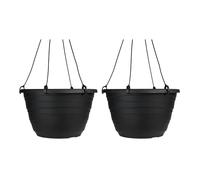The HC Companies Hanging Planter, Black, 11"