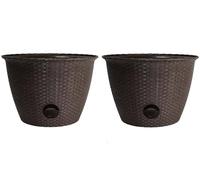 The HC Companies Hose Pot, Brown, Pack of 2