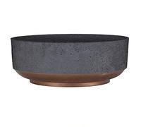 The HC Companies Planter, Plastic Ceramic, Faux Concrete/Copper Base, 8 Inches