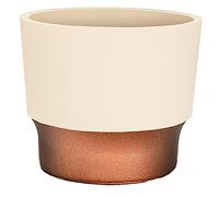 The HC Companies Planter, Vanilla Bisque with Copper Bottom, 7 Inches
