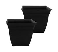 The HC Companies planters, Black, 12" (Pack of 2)