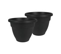 The HC Companies Planters, Black, 12" (Pack of 2)