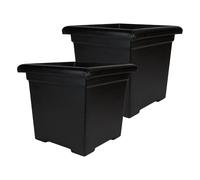 The HC Companies planters, Black, 15.5" (Pack of 2)