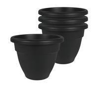 The HC Companies planters, Black, 8" (Pack of 4)
