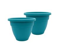 The HC Companies Planters, Dusty Teal, 12" (Pack of 2)
