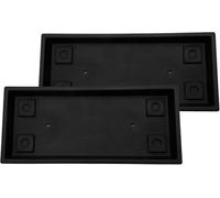 The HC Companies Rectangular Saucer, Black, 17.5" (Pack of 2)