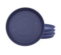 The HC Companies Round Prima Flower Pot Saucers - Plastic Plant Saucer for Outdoors & Indoors - Traditional Plant Pot Trays for Water Drainage -Durable Plant Tray (5-inch Twilight Blue, Pack of 4)