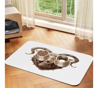 The Head of an Old Goat Pet Food Mat 17.2x11.81in Absorbent Non-Slip PU Leather Feeding Mat for Dogs Cats Rubber Bottom Fast Drying Rollable Pet Bowl Placemat