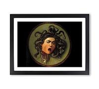 The Head Of Medusa By Caravaggio Classic Painting Framed Wall Art Print, Ready to Hang Picture for Living Room Bedroom Home Office Décor, Black A3 (46 x 34 cm)