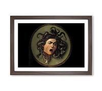 The Head of Medusa by Caravaggio Framed Print | A2 Walnut Framed Wall Art | Ready to Hang | Modern Historical Picture | Living Room Bedroom Lounge Office