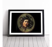 The Head Of Medusa By Caravaggio | Framed Wall Art Print | Modern Home Decor Picture | Ready to Hang Artwork for Living Room, Bedroom, Kitchen or Office | Multiple Sizes