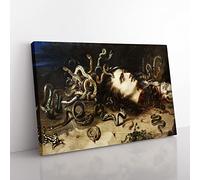 The Head Of Medusa By Peter Paul Rubens Classic Painting Canvas Wall Art Print Ready to Hang, Framed Picture for Living Room Bedroom Home Office Décor, 76x50 cm (30x20 Inch)