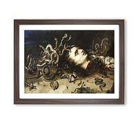 The Head Of Medusa By Peter Paul Rubens Classic Painting Framed Wall Art Print, Ready to Hang Picture for Living Room Bedroom Home Office Décor, Walnut A3 (46 x 34 cm)