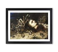 The Head Of Medusa By Peter Paul Rubens Classic Painting Framed Wall Art Print, Ready to Hang Picture for Living Room Bedroom Home Office Décor, Black A2 (64 x 46 cm)