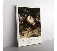 The Head Of Medusa By Peter Paul Rubens Exhibition Museum Painting Canvas Wall Art Print Ready to Hang, Framed Picture for Living Room Bedroom Home Office Décor, 76x50 cm (30x20 Inch)