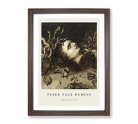 The Head Of Medusa By Peter Paul Rubens Exhibition Museum Painting Framed Wall Art Print, Ready to Hang Picture for Living Room Bedroom Home Office Décor, Walnut A2 (64 x 46 cm)