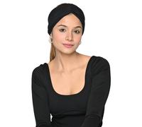 The Headscarves Bamboo Viscose Beautiful Gathered Headband For Women's (SS411_Black)