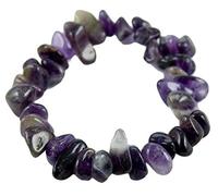 The Healing Corner Amethyst Chunky Chip Bracelet Spiritual Real Stone Purple Stretch