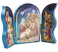 The Healing Corner Christmas Nativity Triptych Holy Family Jesus in a Manger Wise Men & Xmas Angel