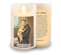 The Healing Corner Saint Anthony Prayer Candle LED Vanilla Scented Candle Flickering Flame Timer