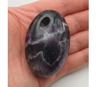 The Healing Crystals Company Large Dream Amethyst Palm Stone, Purple Chevron Crystal Healing Worry Stone, 6cm/2.4 inches, 70-75g