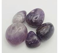 The Healing Crystals Company Natural Amethyst Tumbled Stones Set, Purple Healing Crystal, 2.5-4cm, 70-100g Total Weight, 5 Pieces with Cotton Pouch