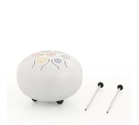 THE HEALING STORE Happy Drum 9", Tongue Drum, Hand Pan Drum, Hand Drum, Instruments for Musical Education, Meditation Yoga, Gift for Tongue Drum Percussion Beginner,singing bowl (white 7 chakra)