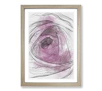The Heart of a Pink Rose in Abstract Framed Print | A2 Oak Framed Wall Art | Ready to Hang | Abstract Floral Picture | Living Room Bedroom Lounge Office