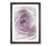 The Heart of a Pink Rose in Abstract Framed Print | A2 Walnut Framed Wall Art | Ready to Hang | Abstract Floral Picture | Living Room Bedroom Lounge Office