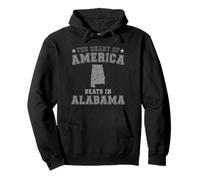 The Heart Of America Beats In Alabama US State USA Pullover Hoodie