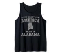 The Heart of America Beats in Alabama US State USA Tank Top