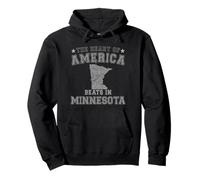 The Heart Of America Beats In Minnesota US State USA Pullover Hoodie